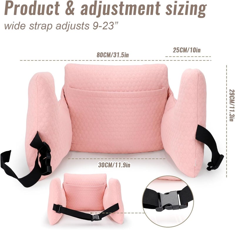 RoamReady Hysterectomy Recovery Pillow, Post-Surgery Cushion for Abdomen C-Section Tummy Tuck Lumpectomy Myomectomy Patients Must Haves Abdominal Pillow with Pocket (Lght Pink) - Image 3